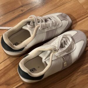 Zara Kids White and Cream Sneakers